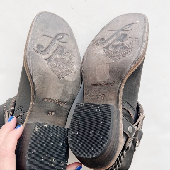 Free People Boots Stony Desert Boot Leather Washed Black Brown Booties western - Picture 7 of 9